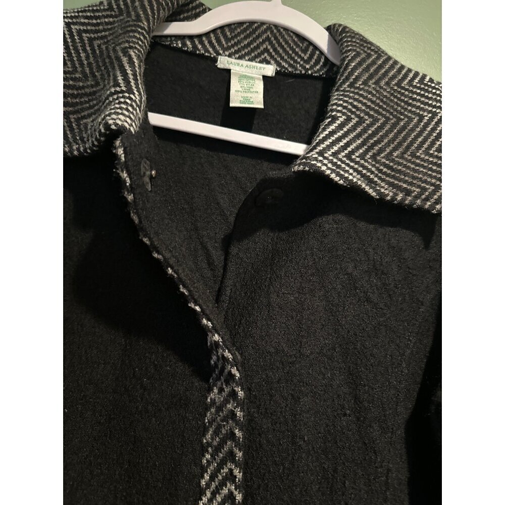 Laura Ashley Women’s S Black Wool Blend Jacket Classic Old Money Academia Preppy - Picture 3 of 6
